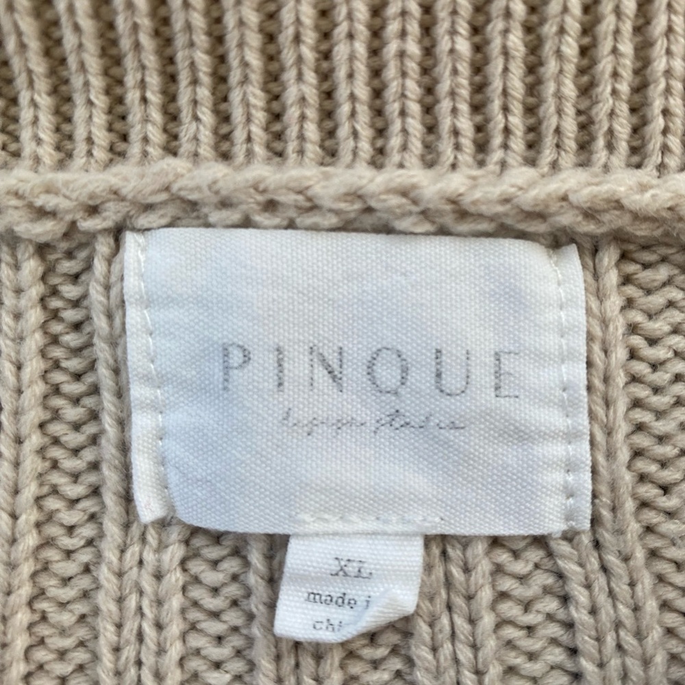 Beige Ribbed Stylish Cropped Sweater NWOT - Picture 3 of 4